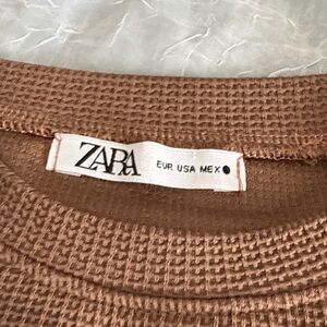 Zara Tan Waffle Knit Sweater